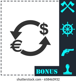 Exchange icon flat. Simple vector symbol and bonus icon