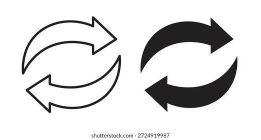 Icono de intercambio plano y colección de trazo para ui ux trabajo.
