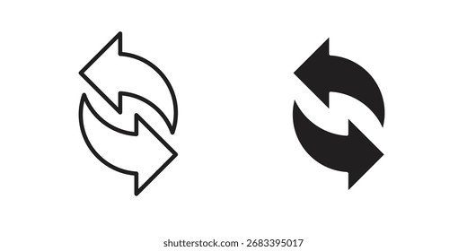 Exchange icon flat and stroke style pack on white background. Vector illustrations