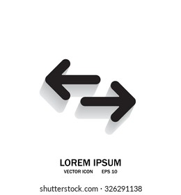 Exchange icon in flat style