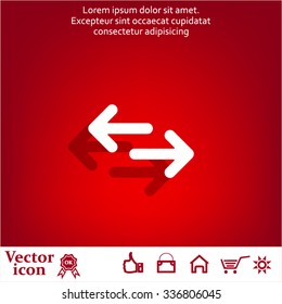 Exchange icon in flat style