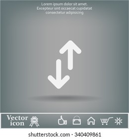 Exchange icon in flat style