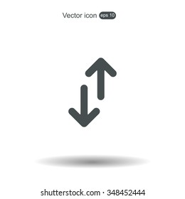 Exchange icon in flat style