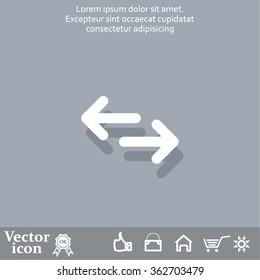 Exchange icon in flat style