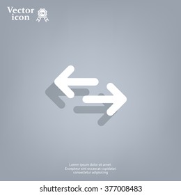 Exchange icon in flat style