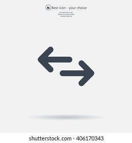 Exchange icon in flat style