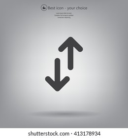 Exchange icon in flat style
