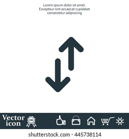 Exchange icon in flat style