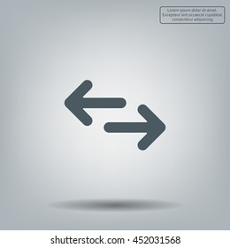 Exchange icon in flat style