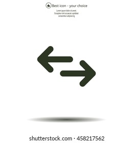 Exchange icon in flat style