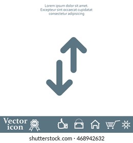 Exchange icon in flat style