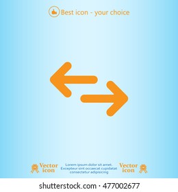 Exchange icon in flat style