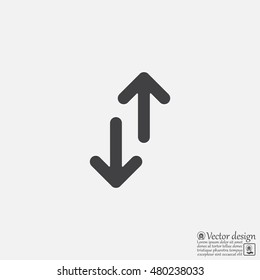 Exchange icon in flat style