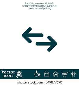 Exchange icon in flat style