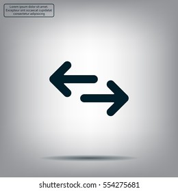 Exchange icon in flat style