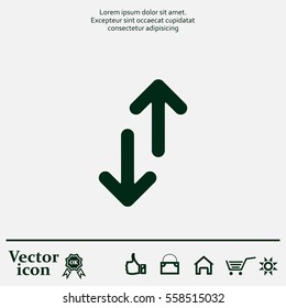 Exchange icon in flat style