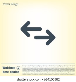 Exchange icon in flat style