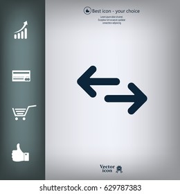 Exchange icon in flat style