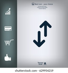 Exchange icon in flat style