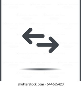 Exchange icon in flat style