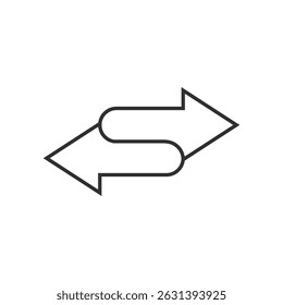 Exchange icon in flat style. Left and right arrow vector illustration on isolated background. Forward sign business concept.