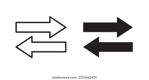 Icono de intercambio plano y delgado paquete de Vector de carrera. Conjunto de iconos editables