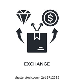 Exchange Icon Glyph Style. Vector Illustration For Graphic Design