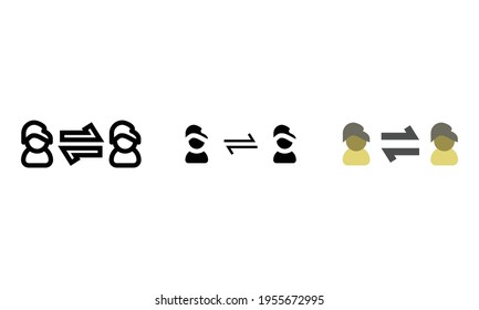 Exchange icon, human interaction icon with various styles, great for social applications
