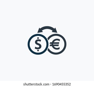 Icono de intercambio aislado en fondo limpio. Icono de dibujo de concepto de intercambio en estilo moderno. Ilustración vectorial para el diseño de la interfaz de usuario de la aplicación del logotipo móvil web.