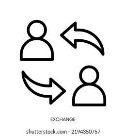 exchange icon. Line Art Style Design Isolated On White Background
