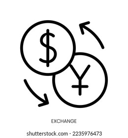 exchange icon. Line Art Style Design Isolated On White Background