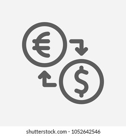 Exchange icon line symbol. Isolated vector illustration of  icon sign concept for your web site mobile app logo UI design.