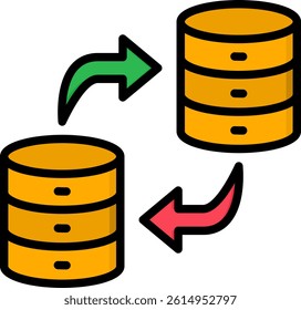 Exchange Icon Lineal Color Vector Illustration