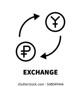 Exchange icon or logo in modern line style. High quality black outline pictogram for web site design and mobile apps. Vector illustration on a white background.