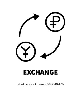 Exchange icon or logo in modern line style. High quality black outline pictogram for web site design and mobile apps. Vector illustration on a white background.