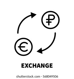 Exchange icon or logo in modern line style. High quality black outline pictogram for web site design and mobile apps. Vector illustration on a white background.