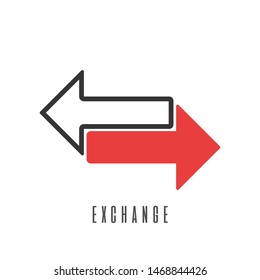 Exchange icon. New trendy exchange vector illustration symbol for app, logo, web, ui.