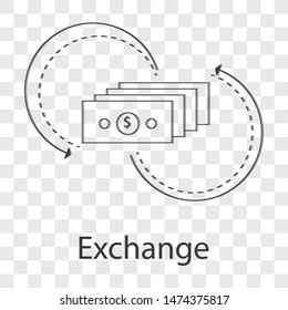 Exchange icon on transparency background. Vector illustration.