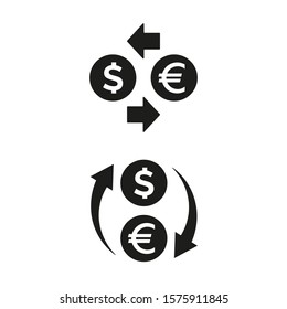 Exchange icon on white background.