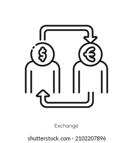 exchange icon. Outline style icon design isolated on white background