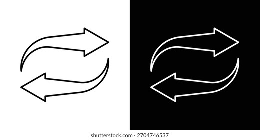 Icono de intercambio de píxeles perfecto. Símbolo de contorno. Dibujo lineal simple.