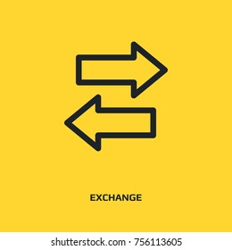 Exchange icon reverse arrows. Currency exchange. Direction arrows. Business transfer. Share, swap icon