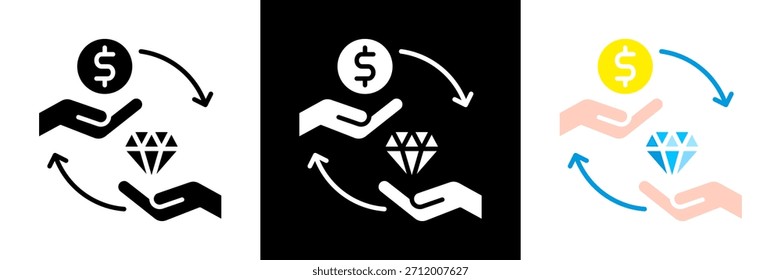 Ilustração do vetor de Glifos do Conjunto de Ícones do Exchange