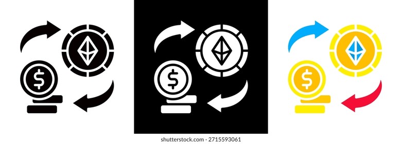 Ilustração do vetor de Glifos do Conjunto de Ícones do Exchange