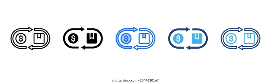 Exchange icon set multiple style collection