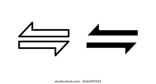 Exchange icon set representing currency conversion, financial trade, and money transfer