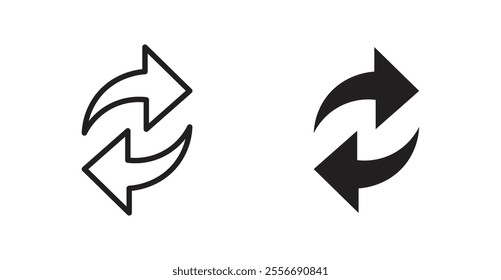 Exchange icon set in Thin line black color.