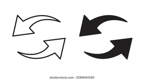 Exchange icon set in thin line. vector illustrations for web