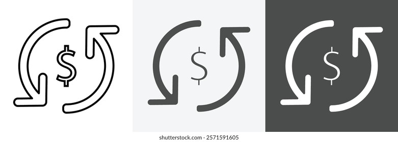 Exchange icon set vector art