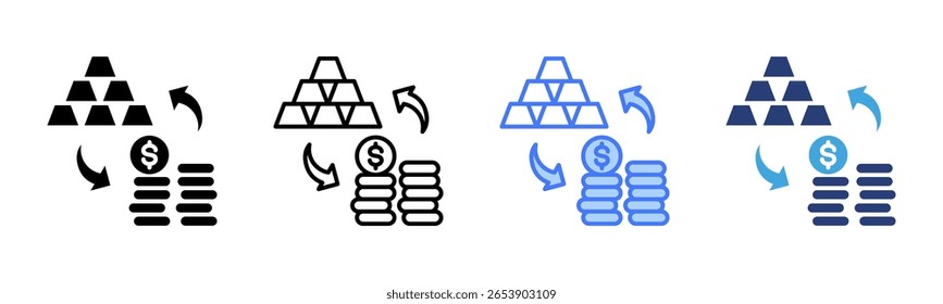 Exchange icon sheet multiple style collection